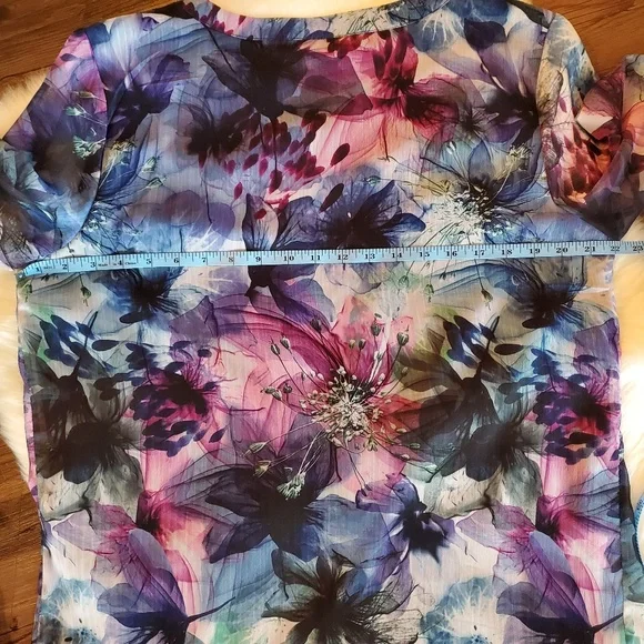 Christopher & Banks Watercolor Print Blouse - Picture 6 of 7